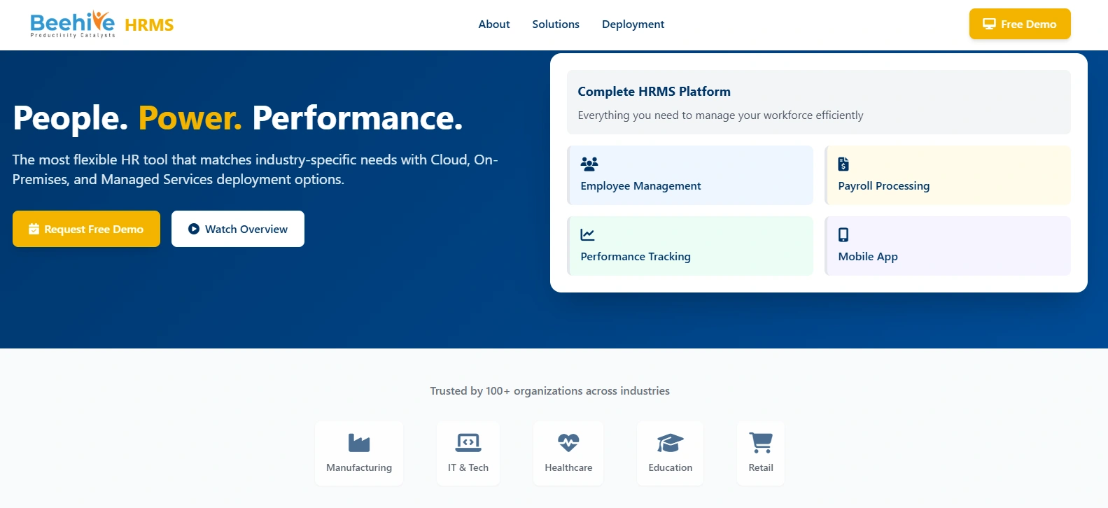 Beehive HRMS software preview