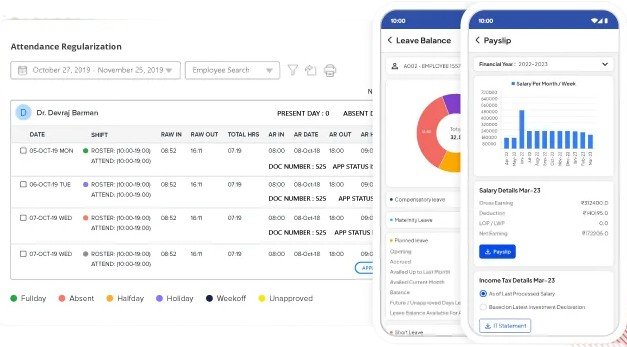 factoHR India employee self-service portal dashboard