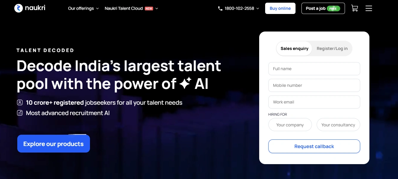 Naukri RMS software preview