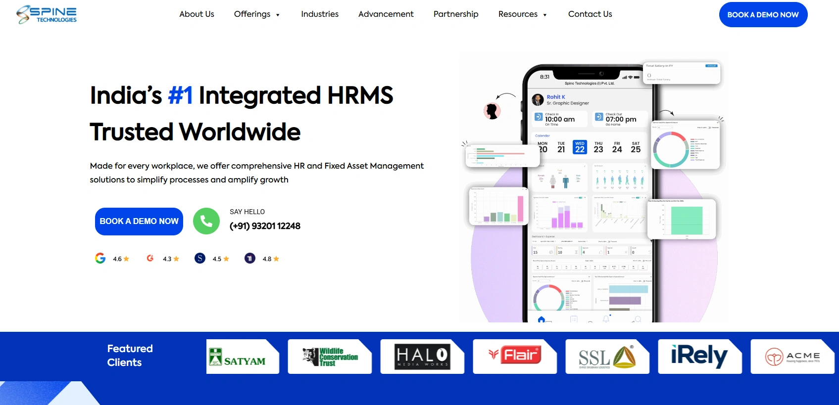 Spine HRMS software preview