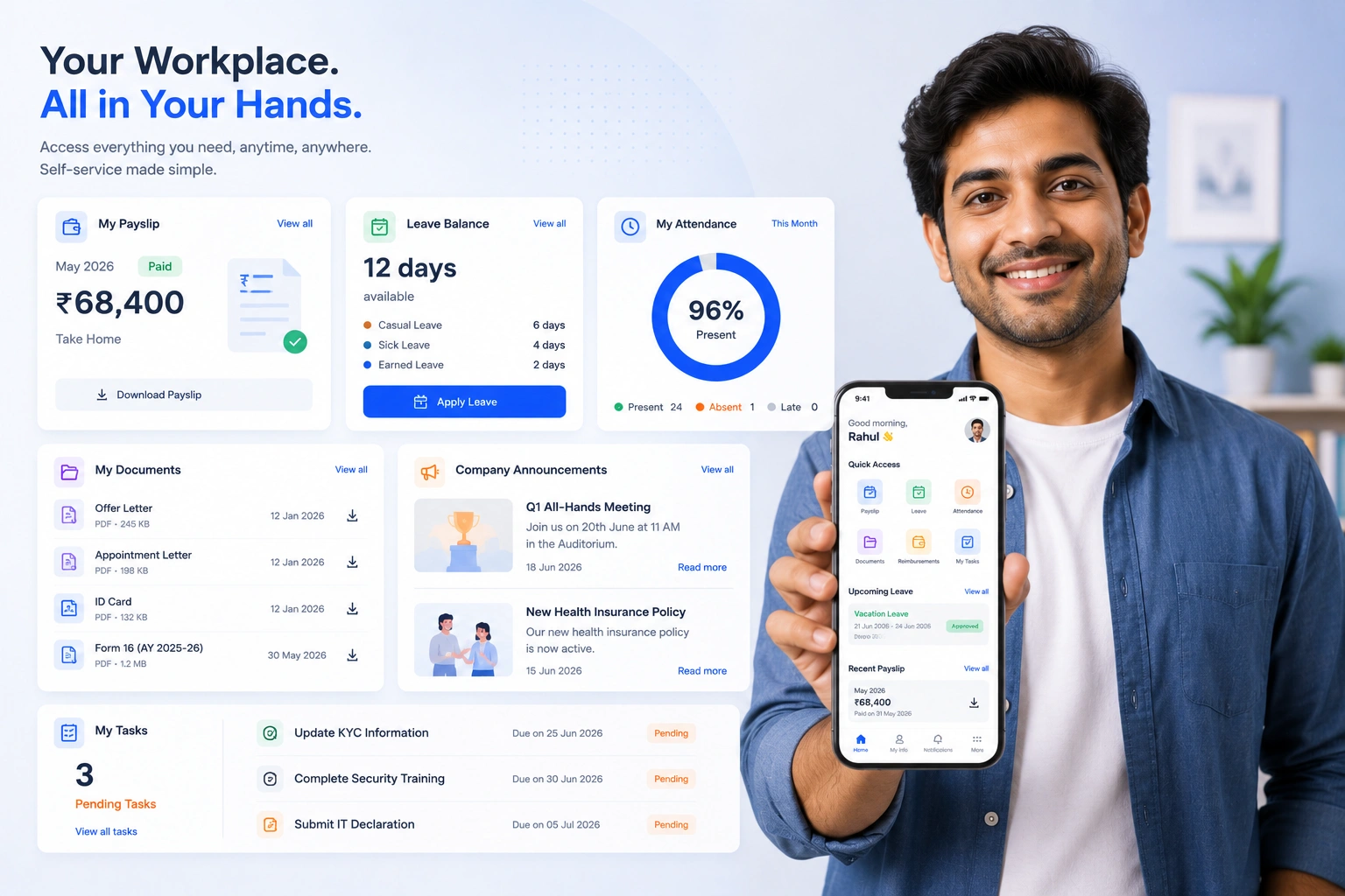 HRMS for Employees in an IT company