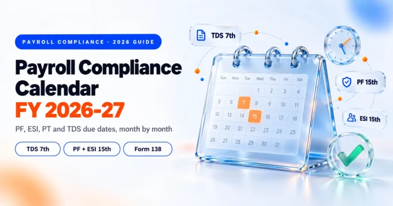Payroll Compliance Calendar 2026-27 (India): PF, ESI, PT and TDS Due Dates